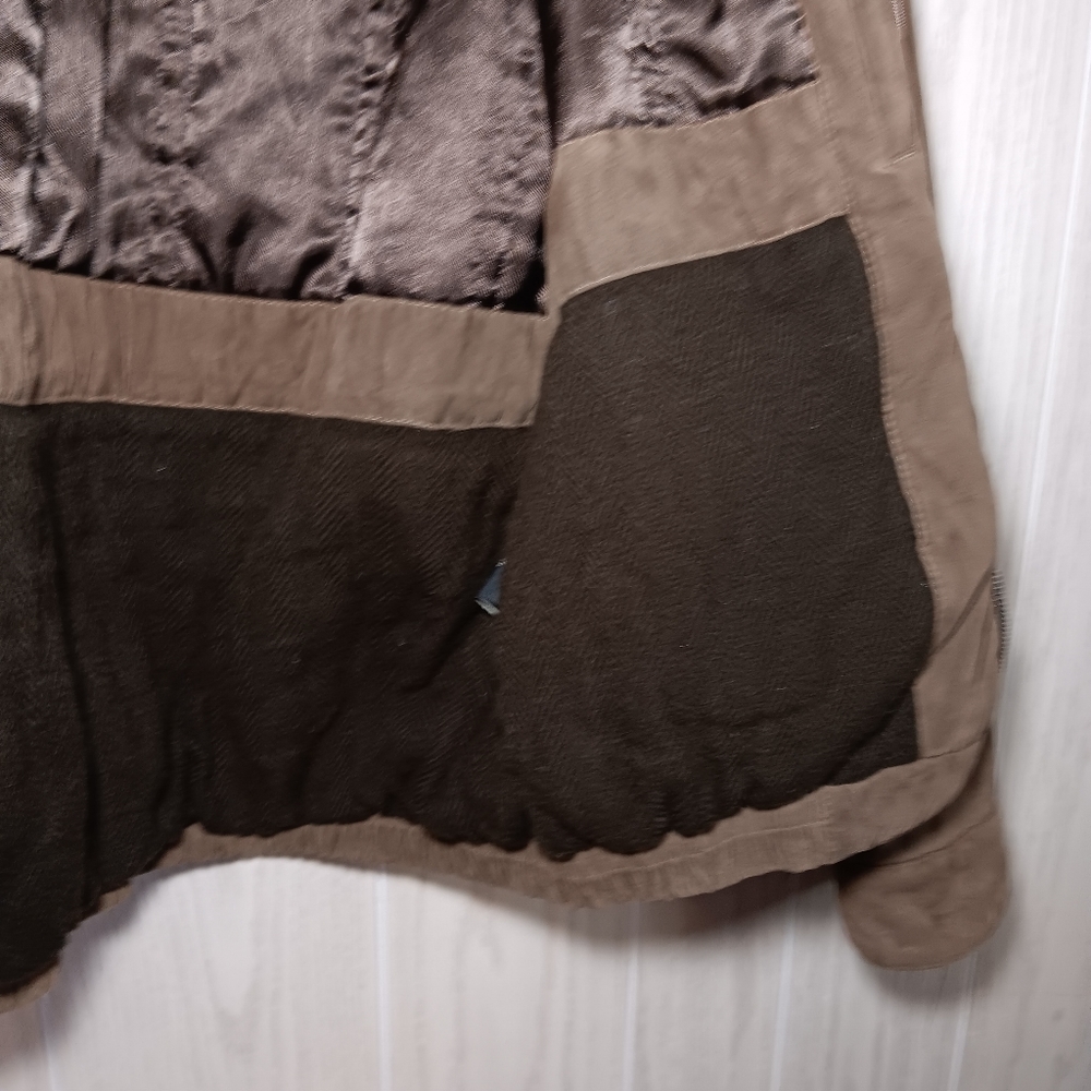 WeatherProof Large men's jacket brown faux suede zip buttons cuffs - Picture 10 of 12